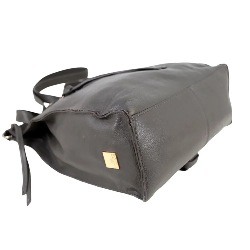 Kooba GRAY GENUINE LEATHER BACKPACK CONVERTIBLE SHOULDER BAG X-BODY PURSE